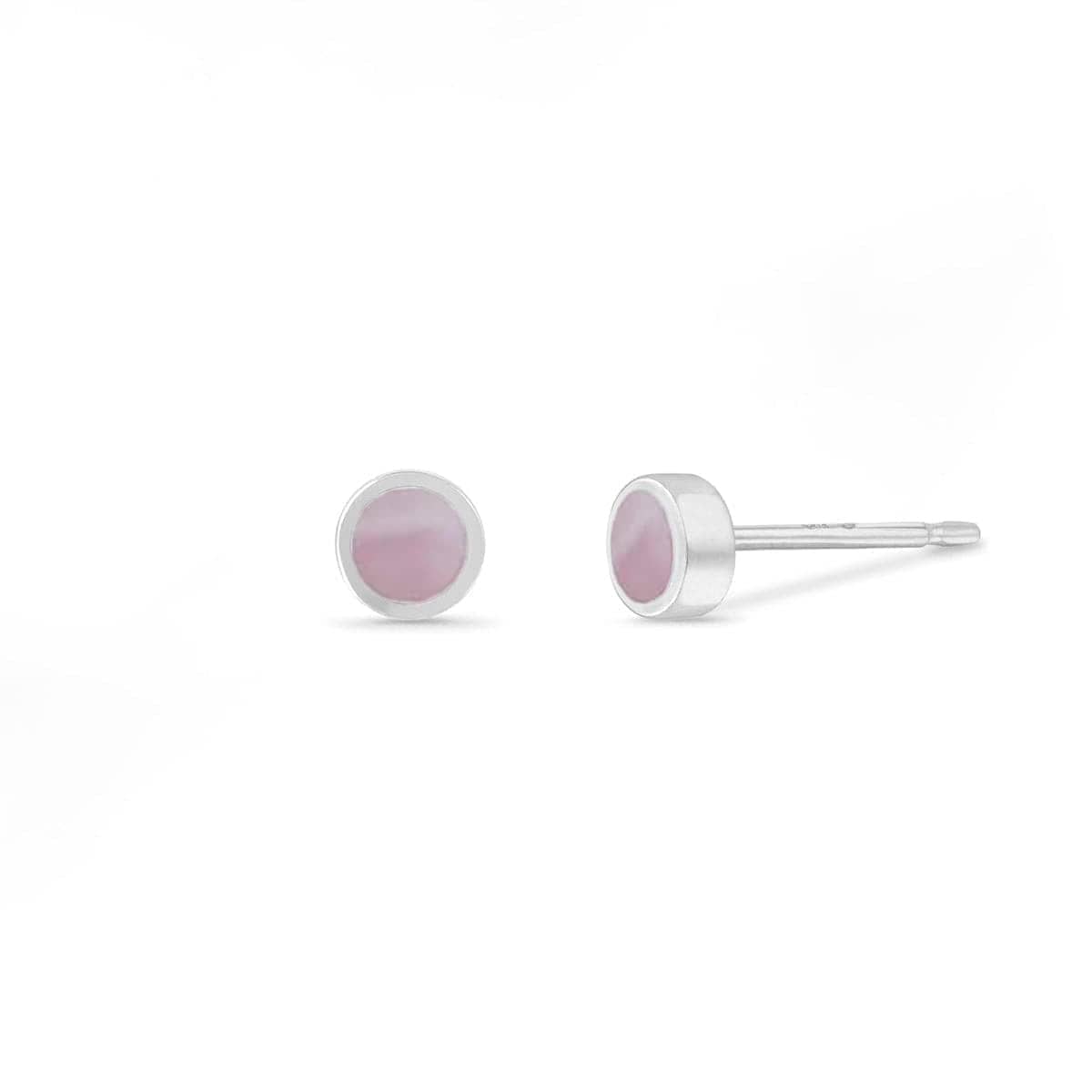 Boma Jewelry Earrings Pink Shell Belle Mini Studs with Stone
