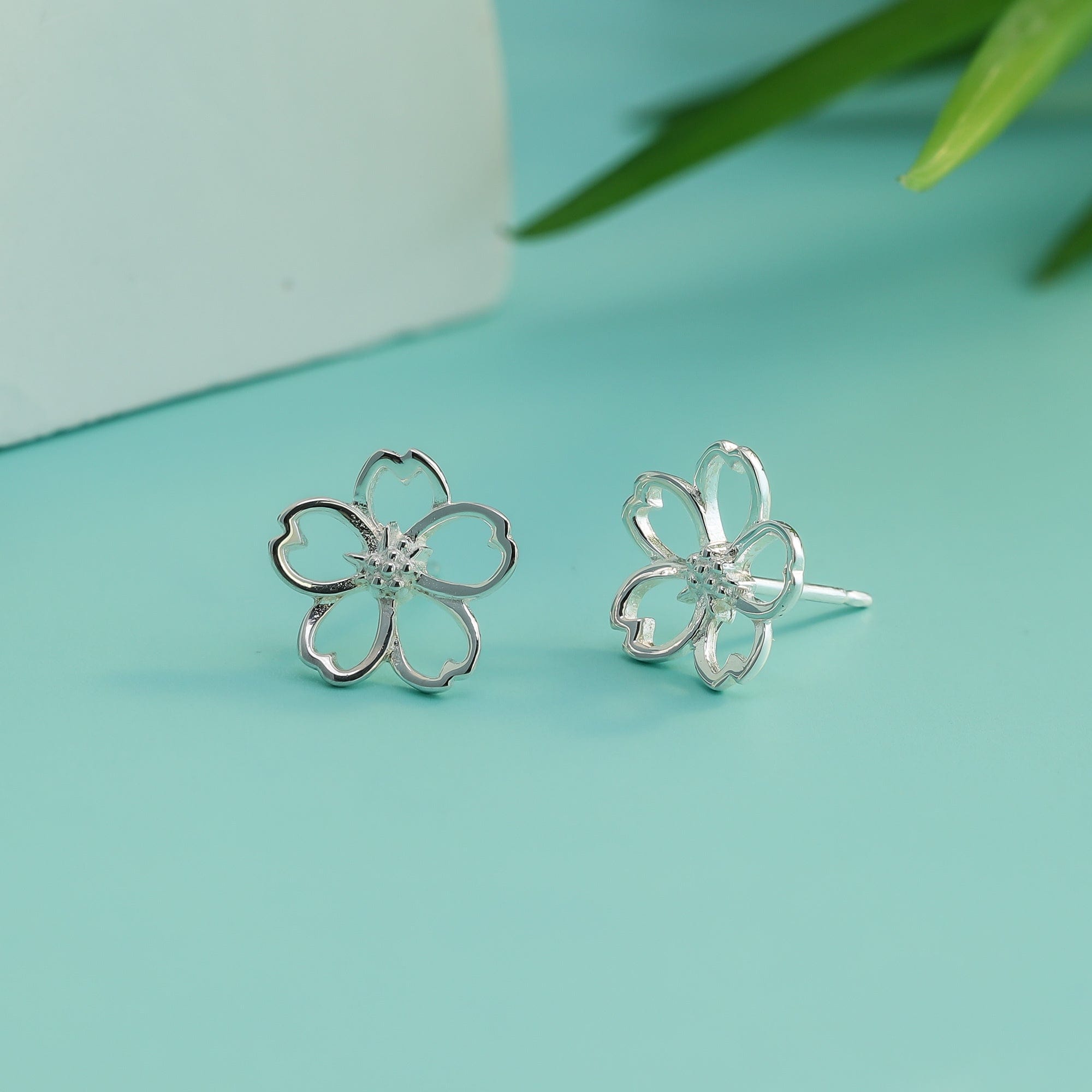 Boma Jewelry Cherry Blossom Outline Studs