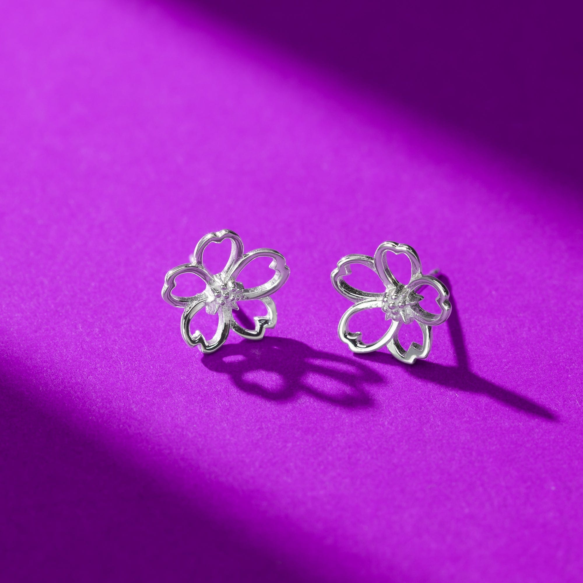 Boma Jewelry Cherry Blossom Outline Studs