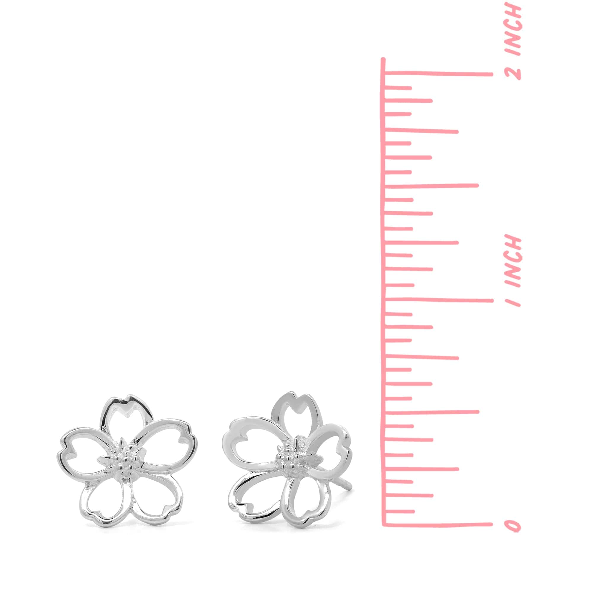 Boma Jewelry Cherry Blossom Outline Studs