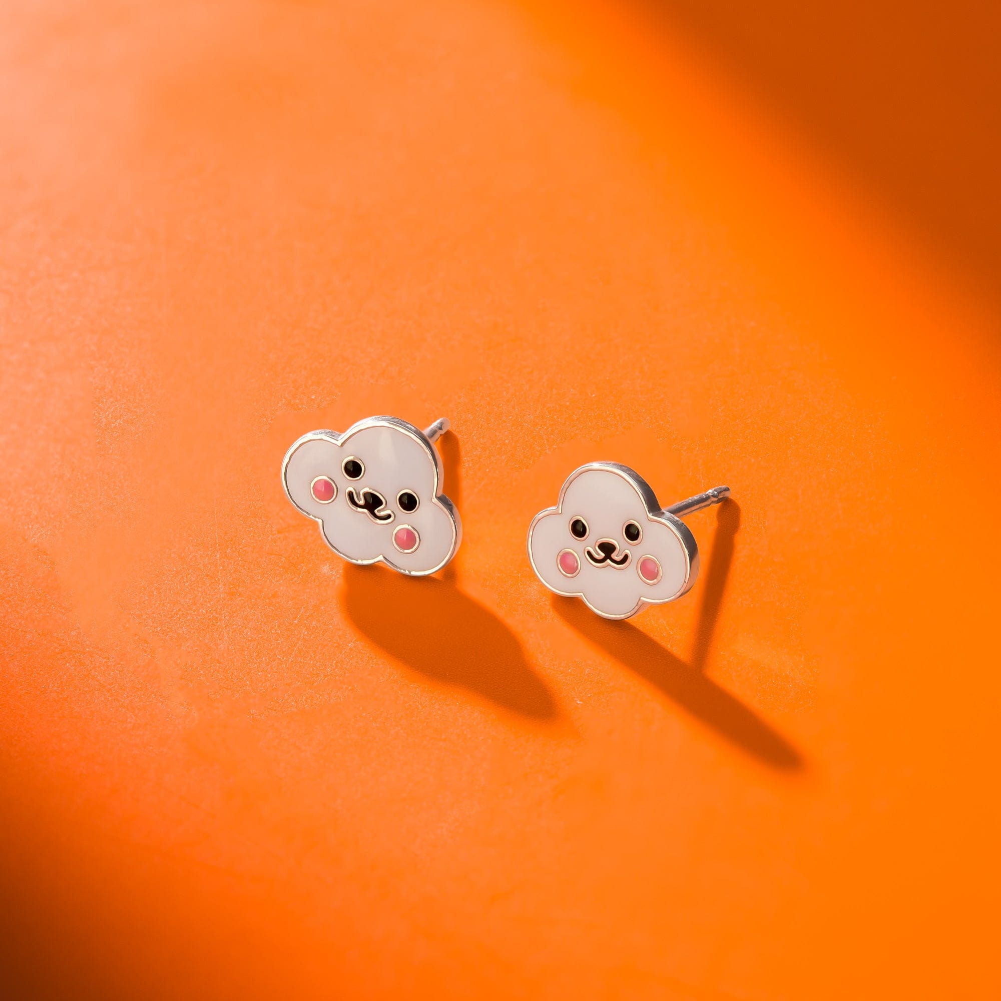Boma Jewelry Smiley Face White Cloud Studs