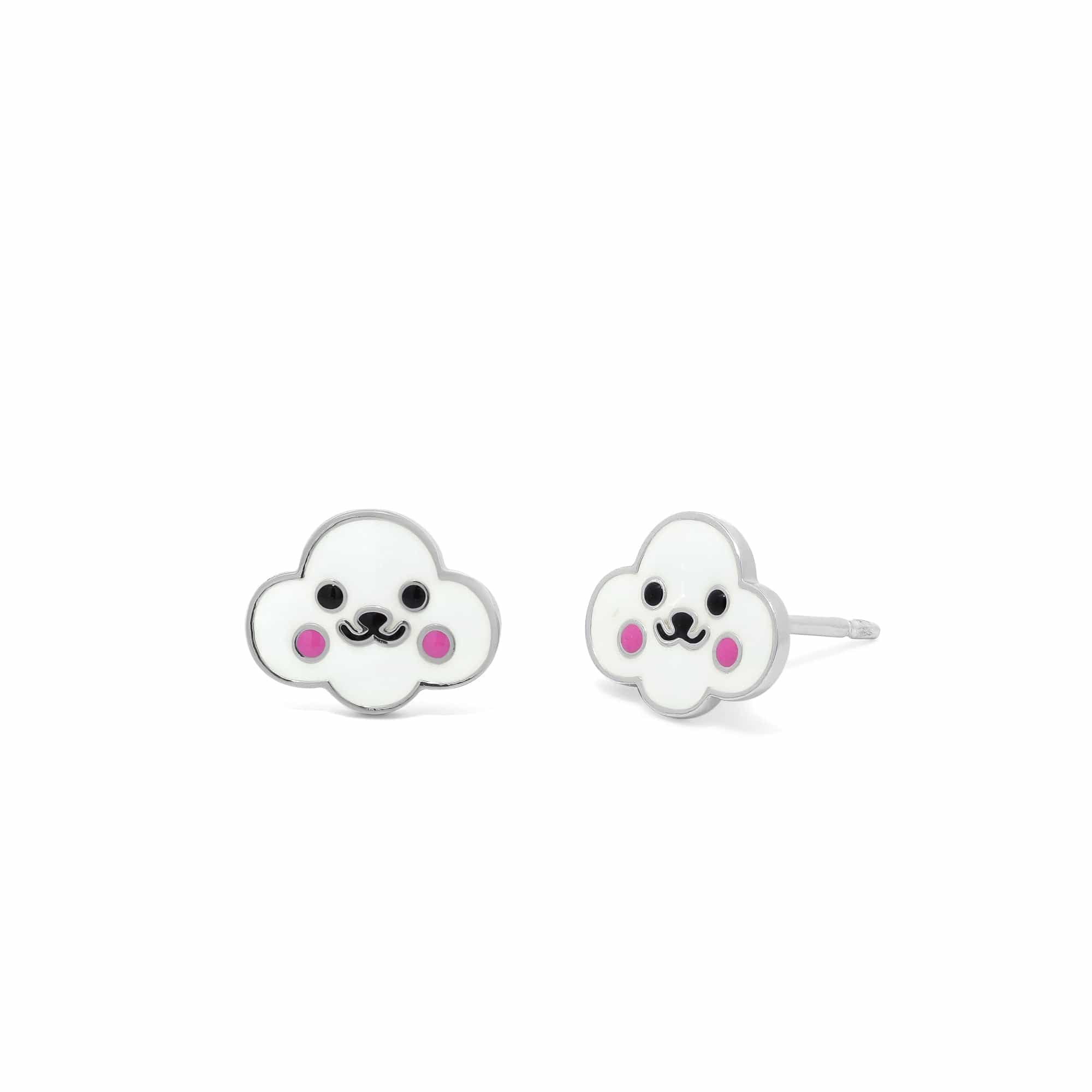 Boma Jewelry Smiley Face White Cloud Studs