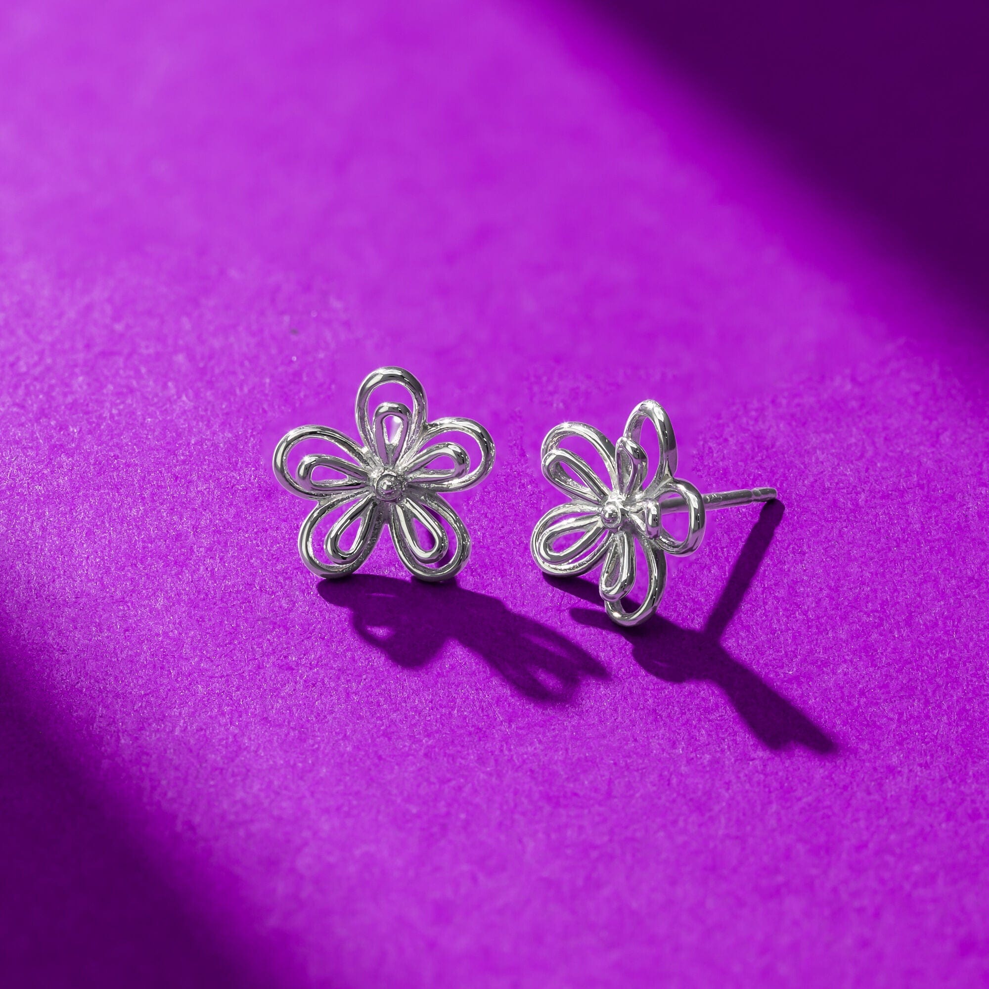 Boma Jewelry Outline Daisy Earring Studs