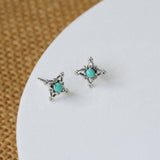 Bohemian Vintage Stud Earrings with Turquoise