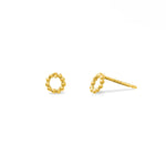 Boma Jewelry Earrings 14K Gold Plated Mini Open Circle Dot Studs