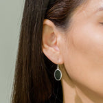 Boma Jewelry Earrings Alina Oval Bezel Earrings with Stone