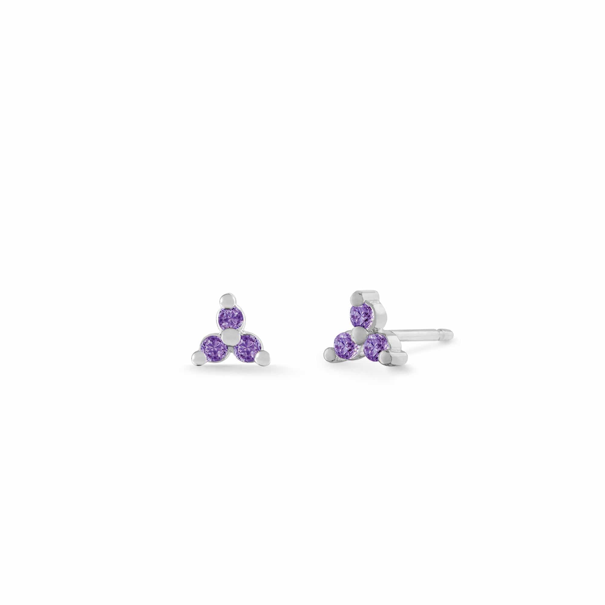 Boma Jewelry Earrings Amethyst Mini Gemstone Triangle Studs