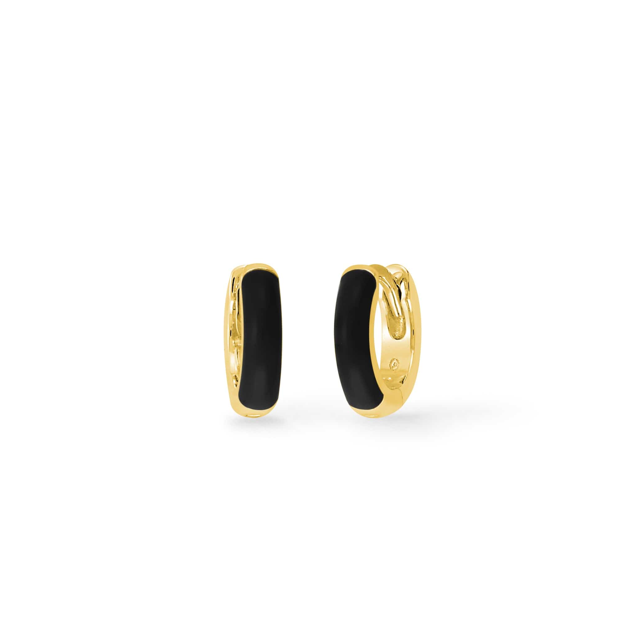 Boma Jewelry Earrings Black / 14k Gold Plated Mini Huggie Hoops with Color