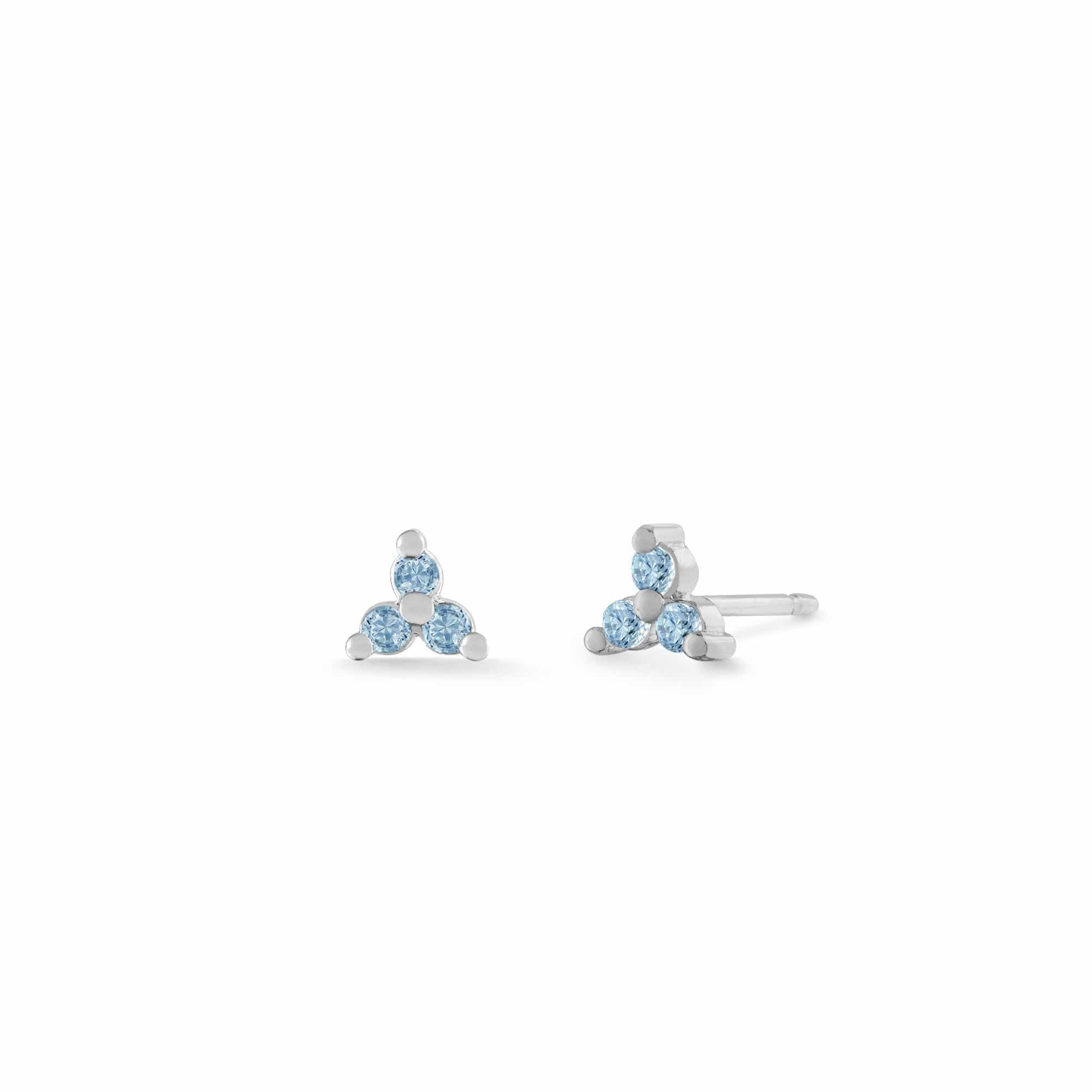 Boma Jewelry Earrings Blue Topaz Mini Gemstone Triangle Studs