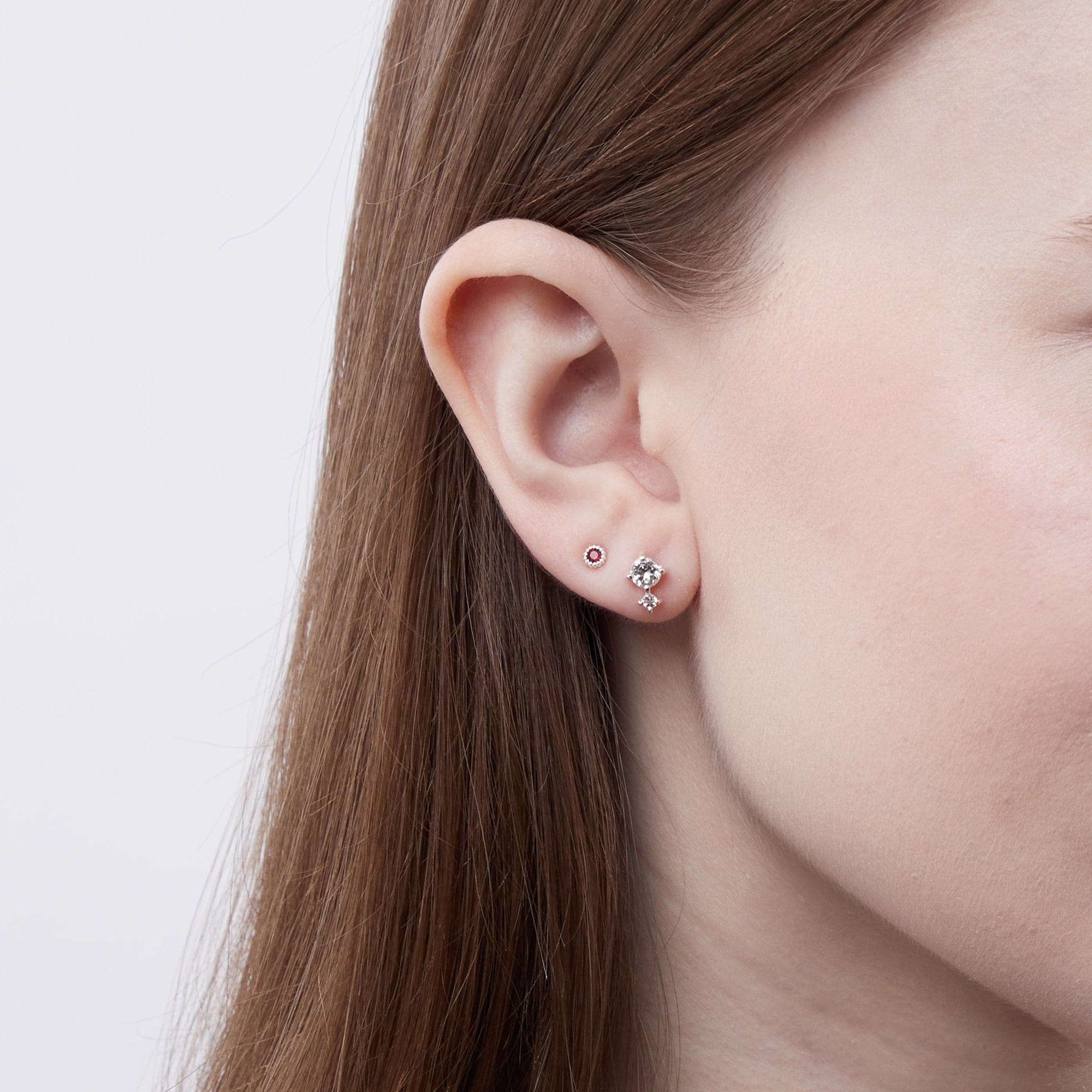 Boma Jewelry Earrings Colored Gemstone Studs with White Topaz