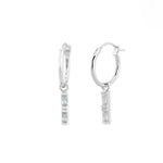 Boma Jewelry Earrings CZ Gemstone Baguette Hoops