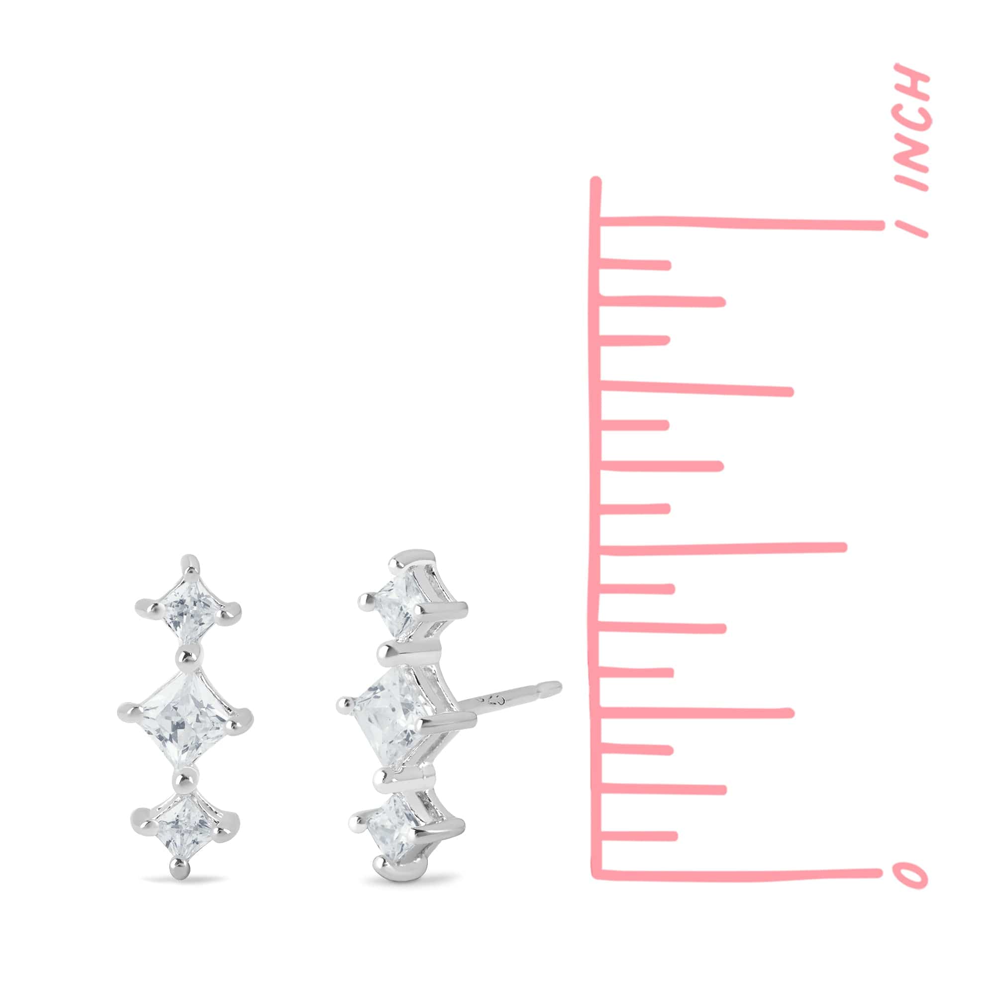 Boma Jewelry Earrings CZ Gemstone Bar Studs