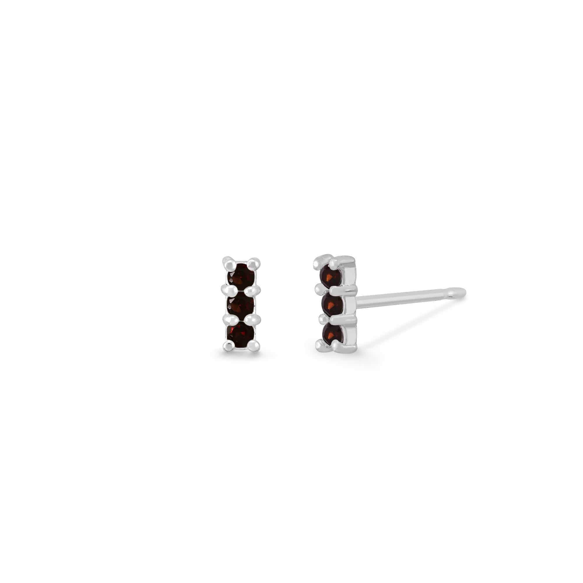 Boma Jewelry Earrings Garnet Mini Gemstone Bar Studs