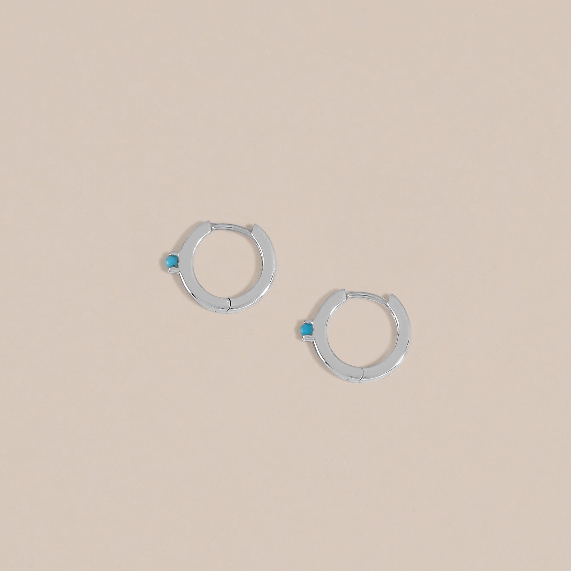 Boma Jewelry Earrings Huggie Hoops with Turquoise