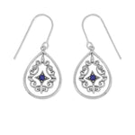 Boma Jewelry Earrings Lapis Lazuli Bohemian Filigree Dangle Earrings with Stone