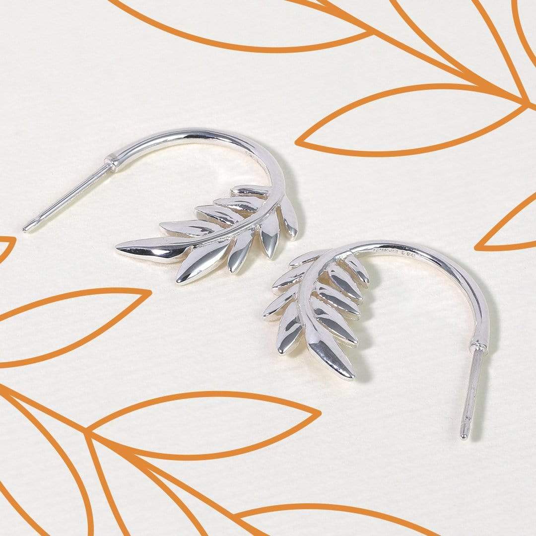 Boma Jewelry Earrings Leaf Circle Hoops Studs