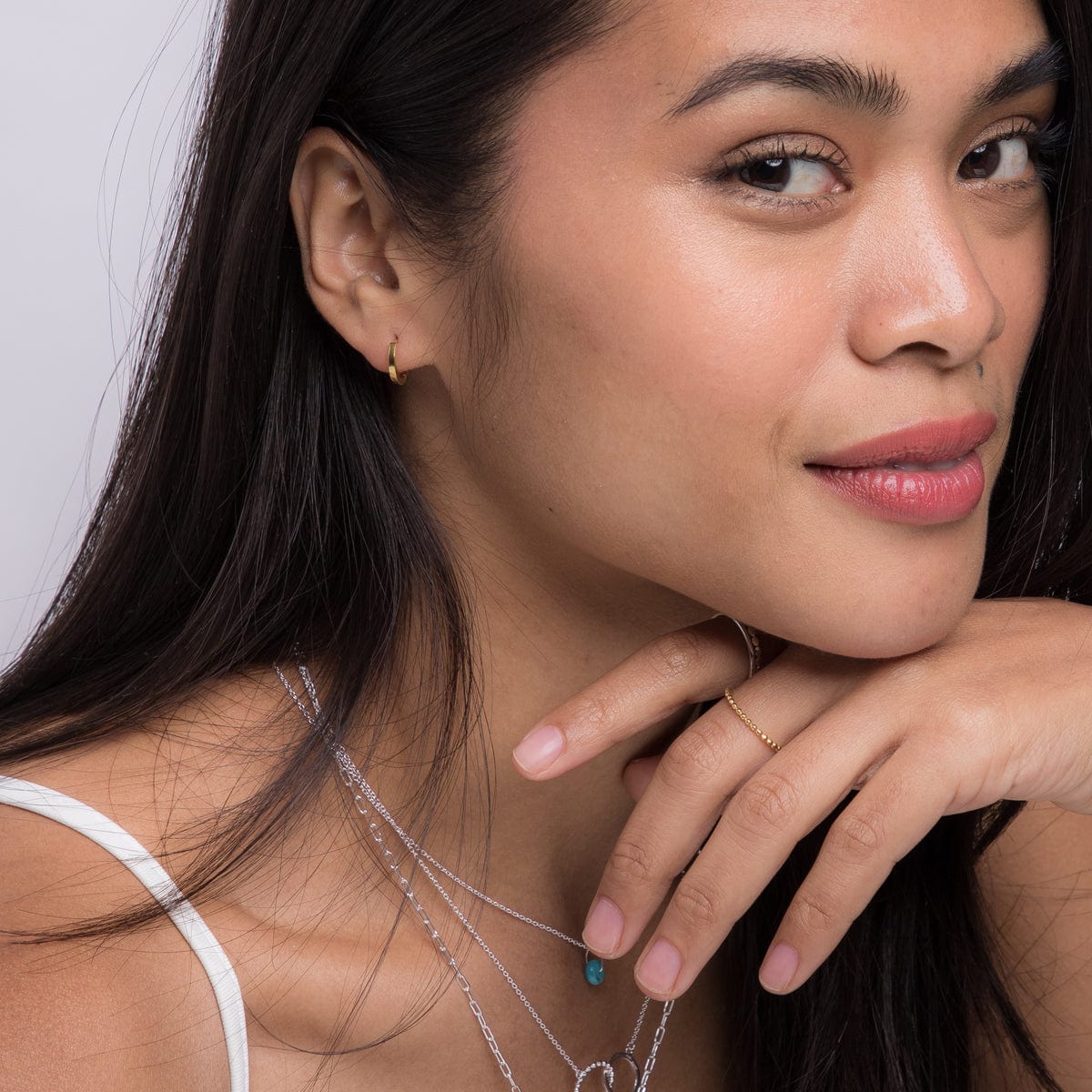 Boma Jewelry Earrings Minimal Huggie Hoops