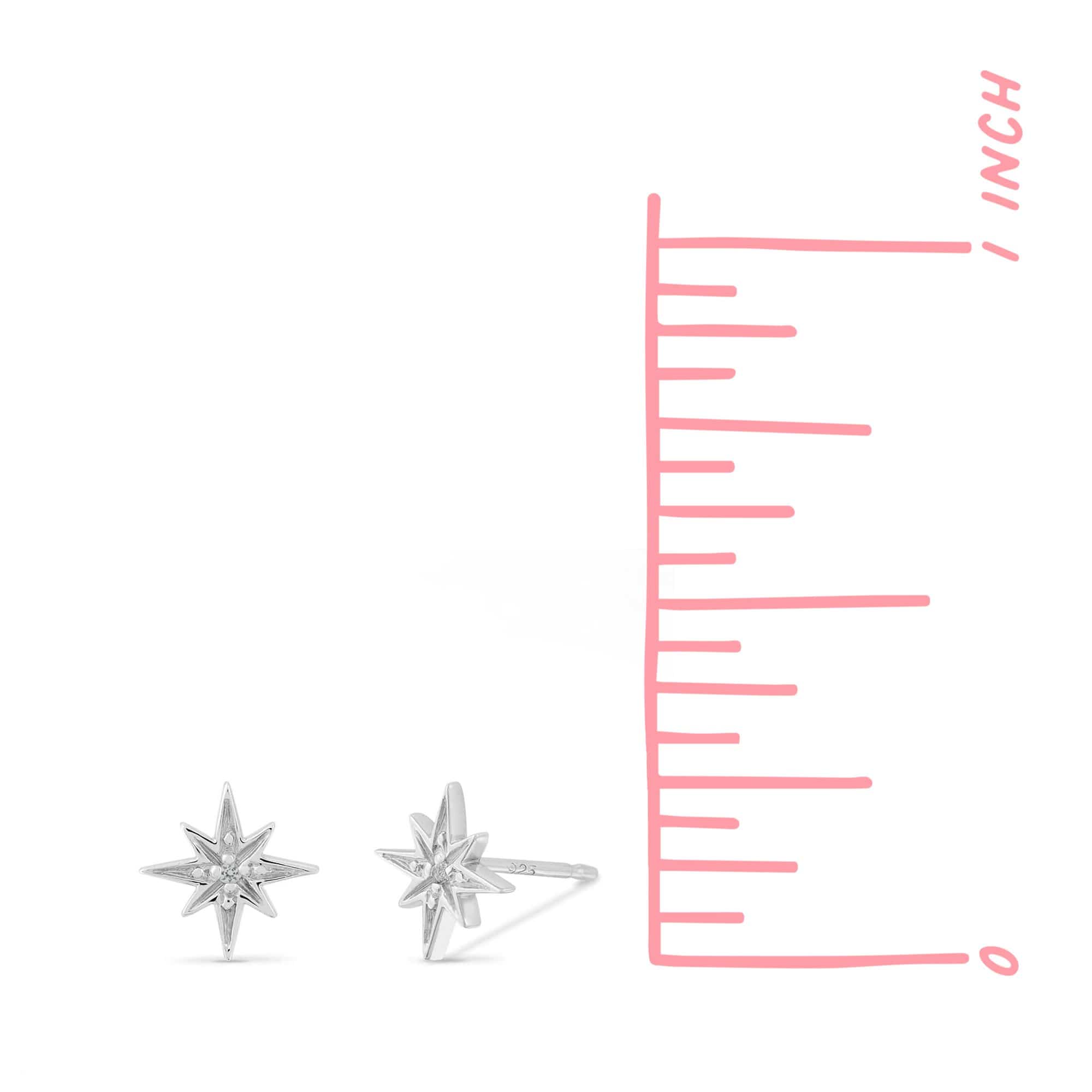 Boma Jewelry Earrings Starburst Studs with White Topaz