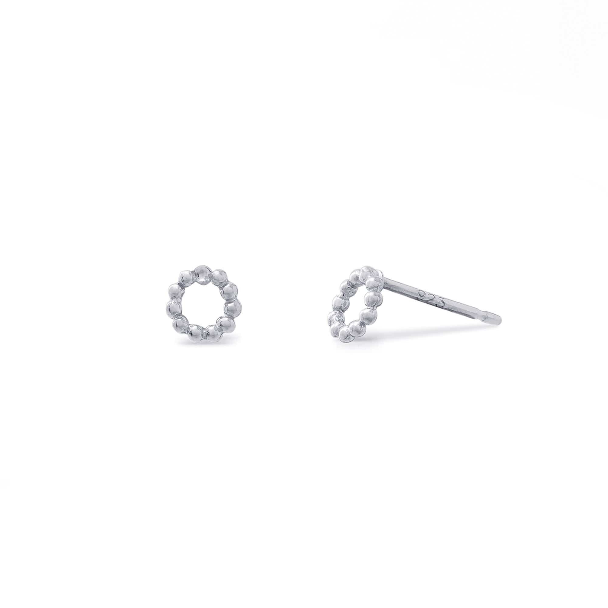 Boma Jewelry Earrings Sterling Silver Mini Open Circle Dot Studs