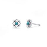 Boma Jewelry Earrings Turquoise Lotus Flower Stone Studs
