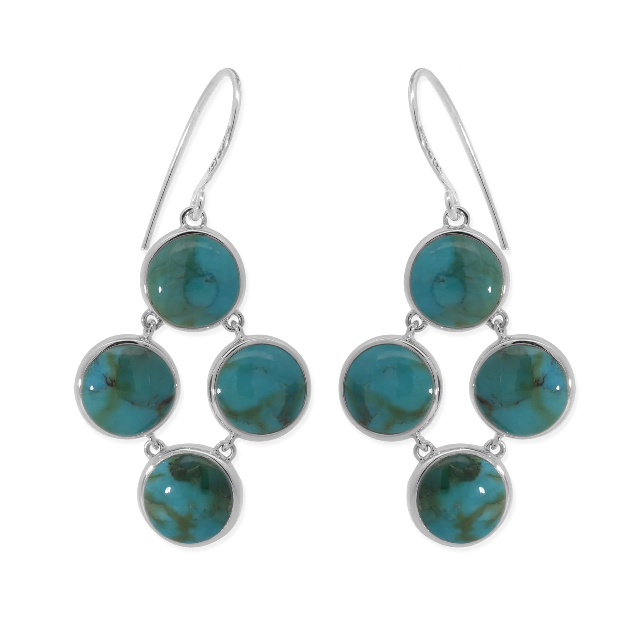 Boma Jewelry Earrings Turquoise Moving 4-Stone Genuine Dangle Earrings