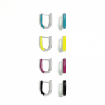 Boma Jewelry Earrings U-Shape Huggie Hoops with Color