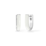 Boma Jewelry Earrings White / Sterling Silver U-Shape Huggie Hoops with Color