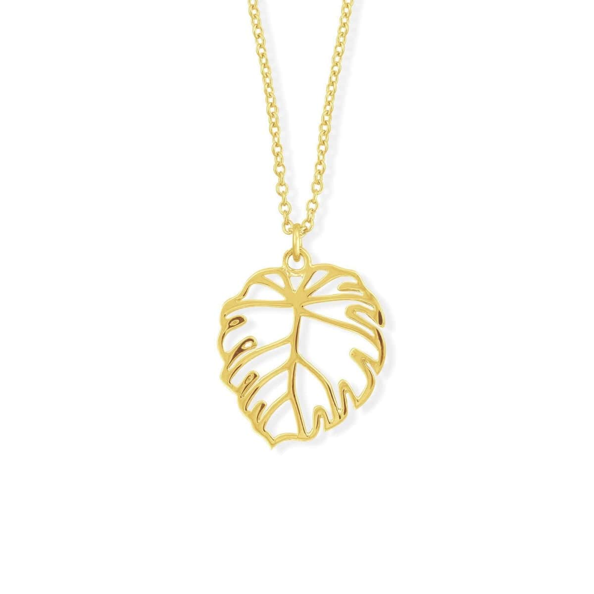 Boma Jewelry Necklaces 14K Gold Plated Monstera Leaf Necklace