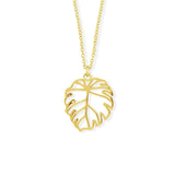 Boma Jewelry Necklaces 14K Gold Plated Monstera Leaf Necklace