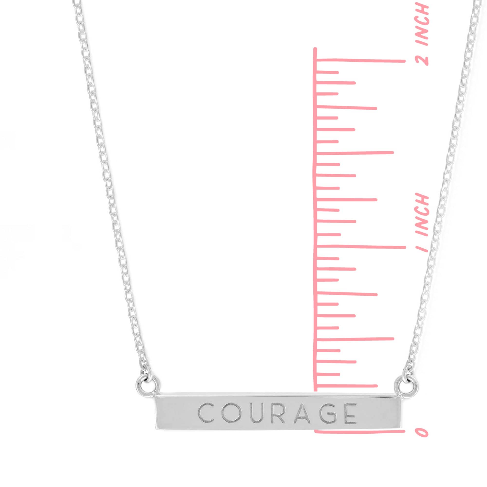 Boma Jewelry Necklaces Courage Horizontal Sterling Silver Bar Necklace