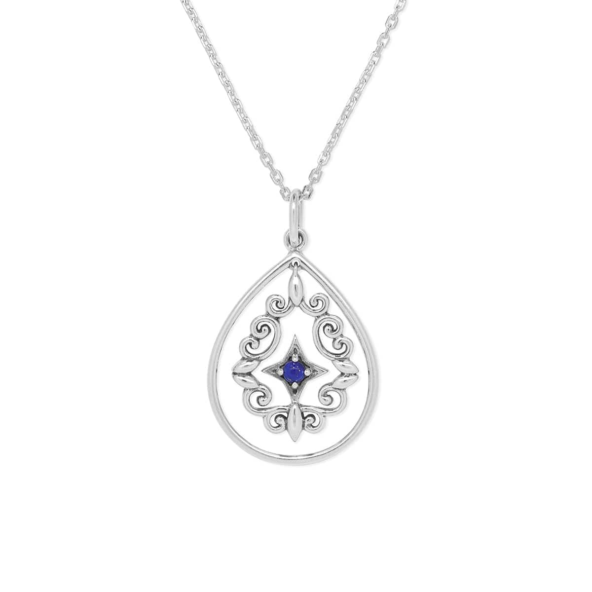 Boma Jewelry Necklaces Lapis Lazuli Bohemian Filigree Necklace with Stone
