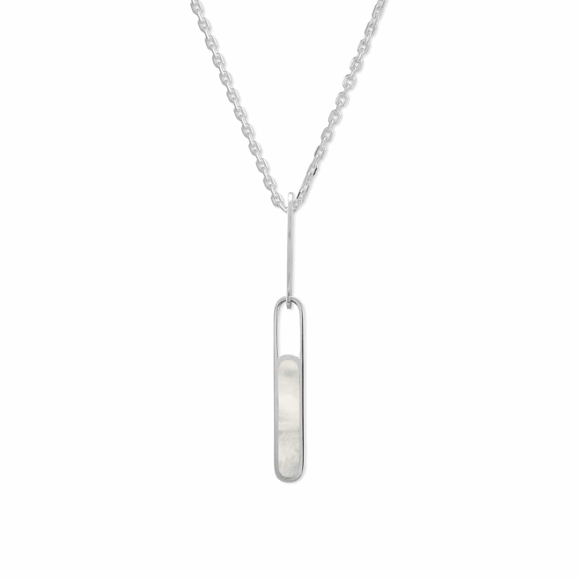 Boma Jewelry Necklaces Mother of Pearl Alina Bezel Pendant Necklace with Stone