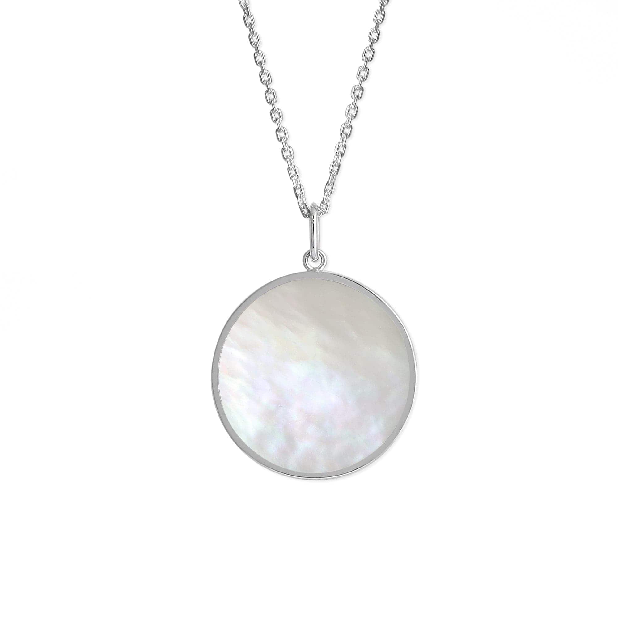 Boma Jewelry Necklaces Mother of Pearl Alina Circle Bezel Pendant Necklace with Stone