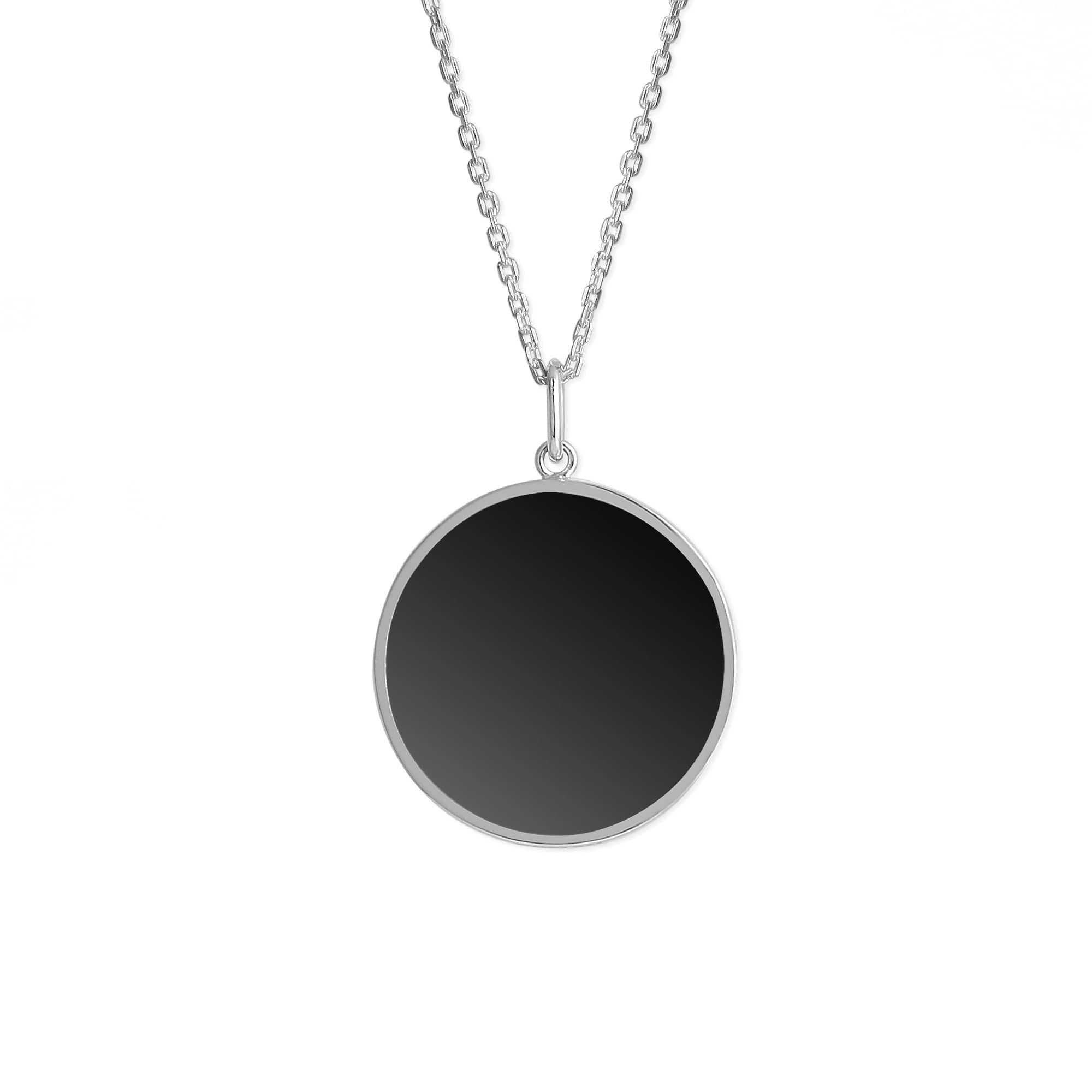 Boma Jewelry Necklaces Onyx Synthetic Alina Circle Bezel Pendant Necklace with Stone