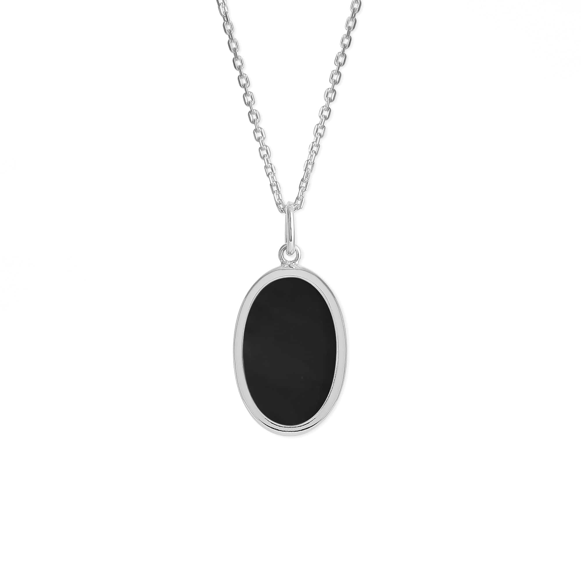 Boma Jewelry Necklaces Onyx Synthetic Alina Oval Bezel Pendant Necklace with Stone