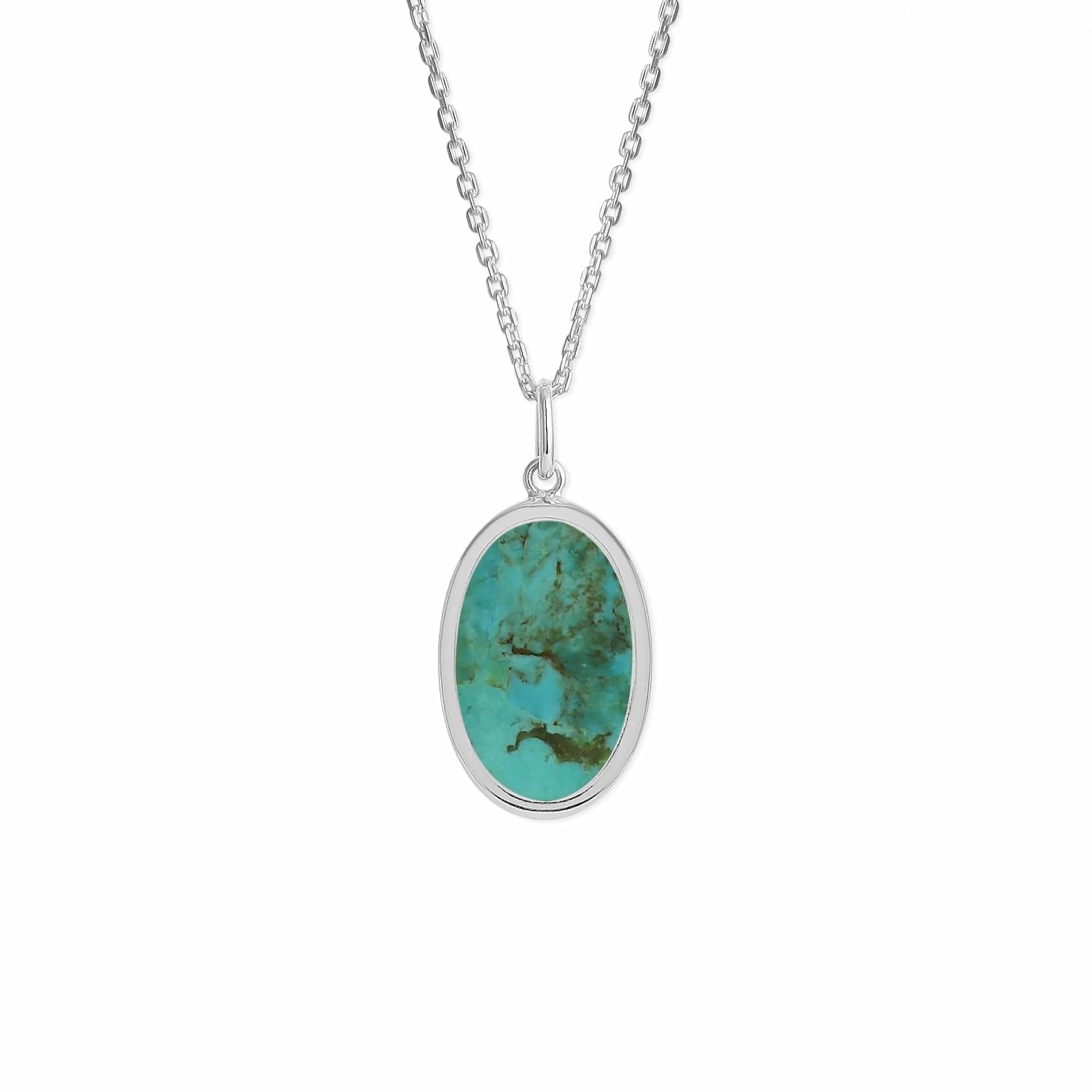 Boma Jewelry Necklaces Turquoise Alina Oval Bezel Pendant Necklace with Stone