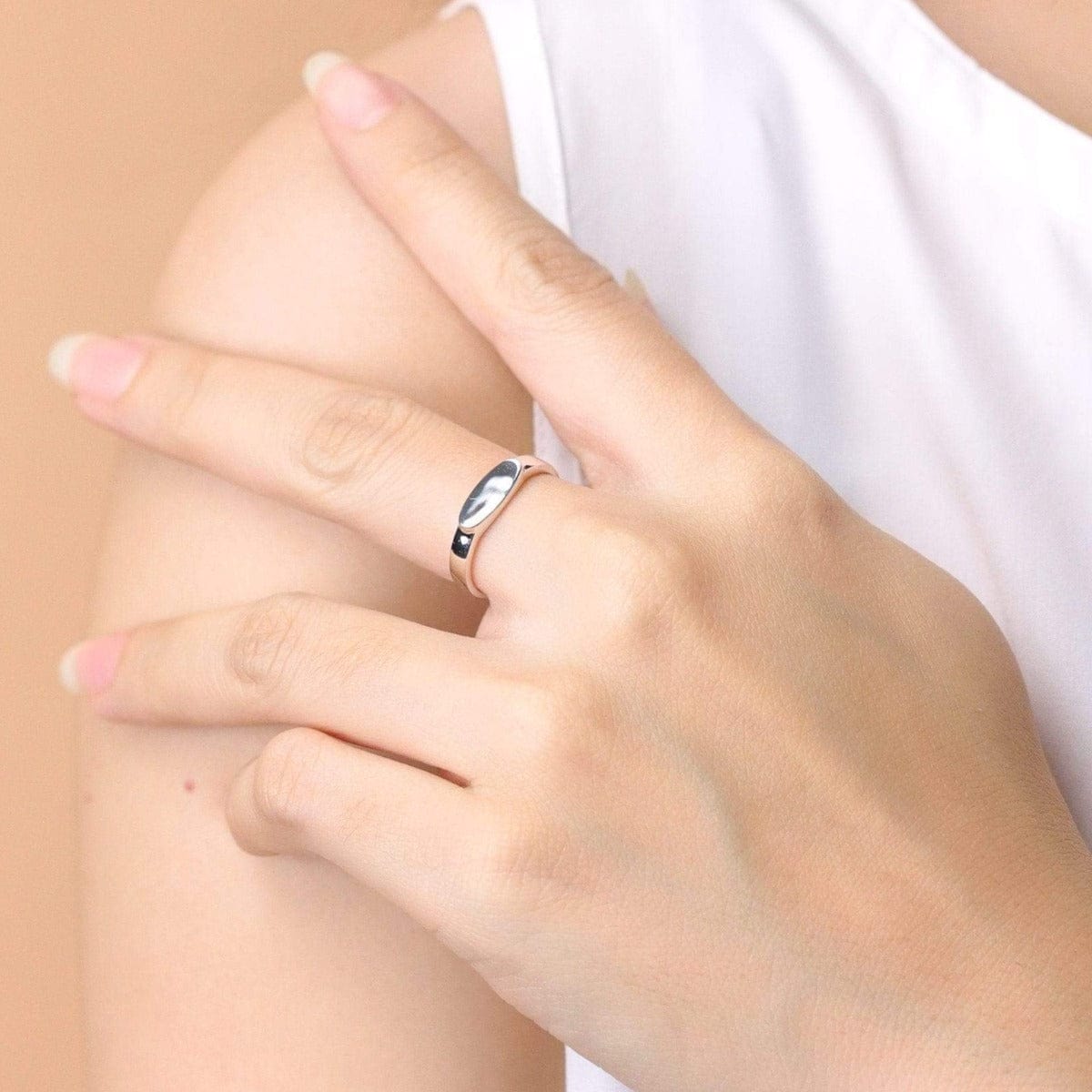 Boma Jewelry Rings Thin Bar Signet Ring