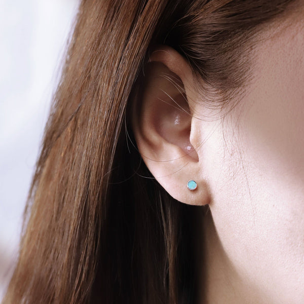 Boma Jewelry Earrings Lemon Jade Belle Mini Studs with Stone