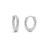 Boma Jewelry Earrings Sterling Silver Braided Huggie Hoops