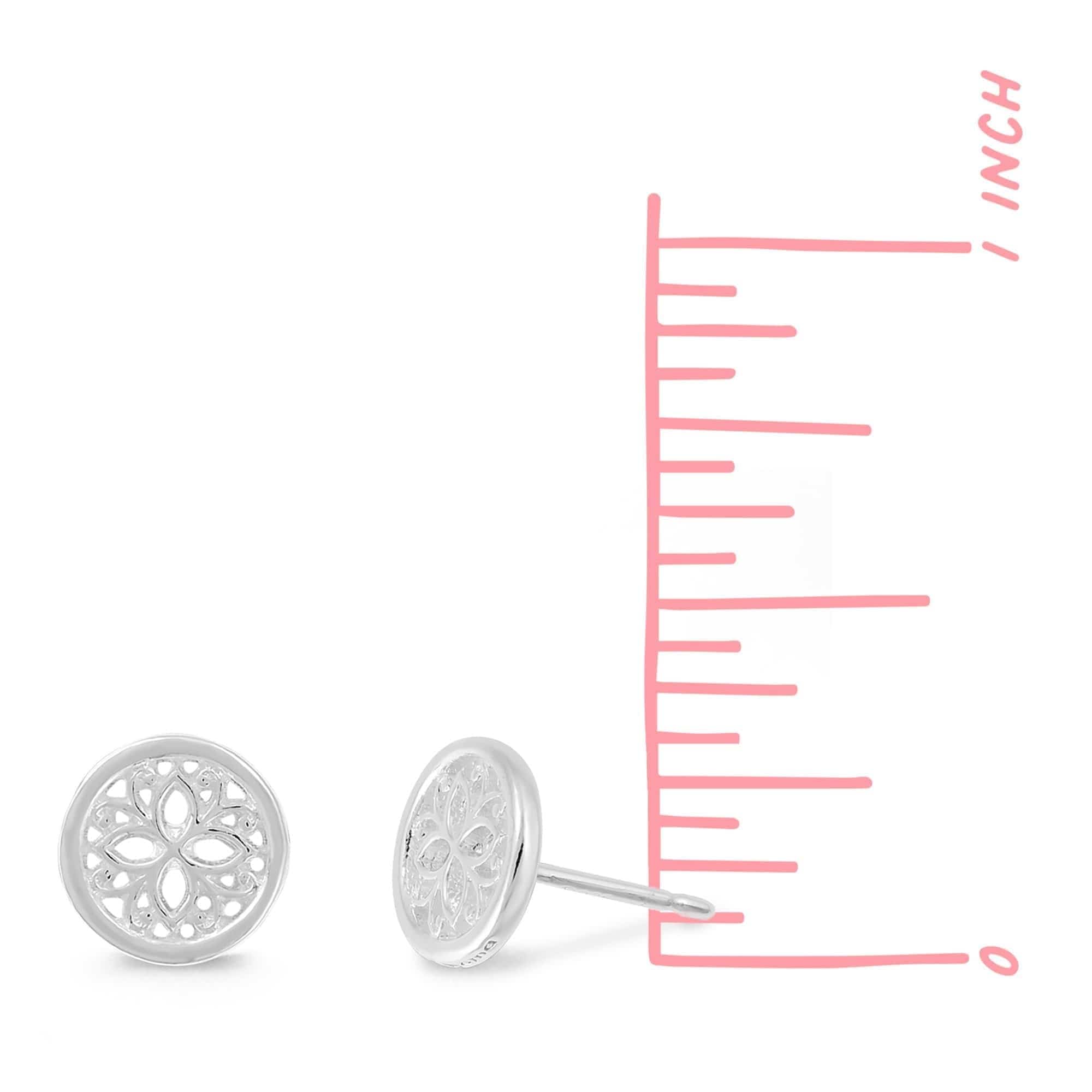 Boma Jewelry Earrings Circle Lotus Flower Stud Earrings
