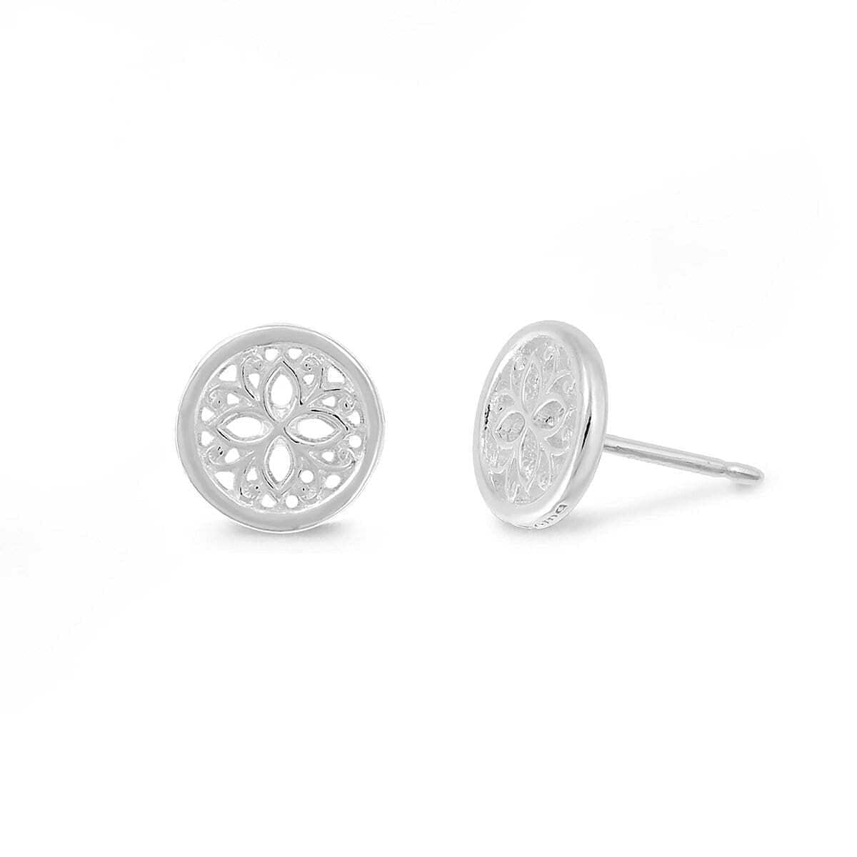 Boma Jewelry Earrings Circle Lotus Flower Stud Earrings