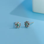 Boma Jewelry Earrings Turquoise Lotus Flower Stone Studs