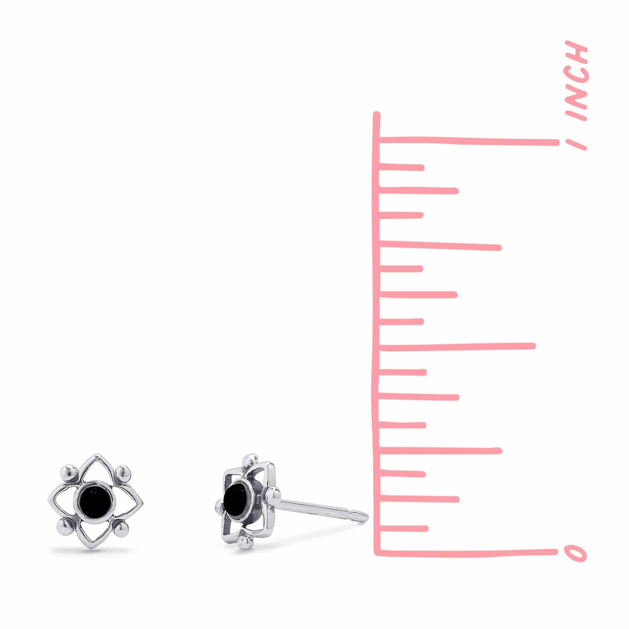 Boma Jewelry Earrings Lotus Flower Stone Studs