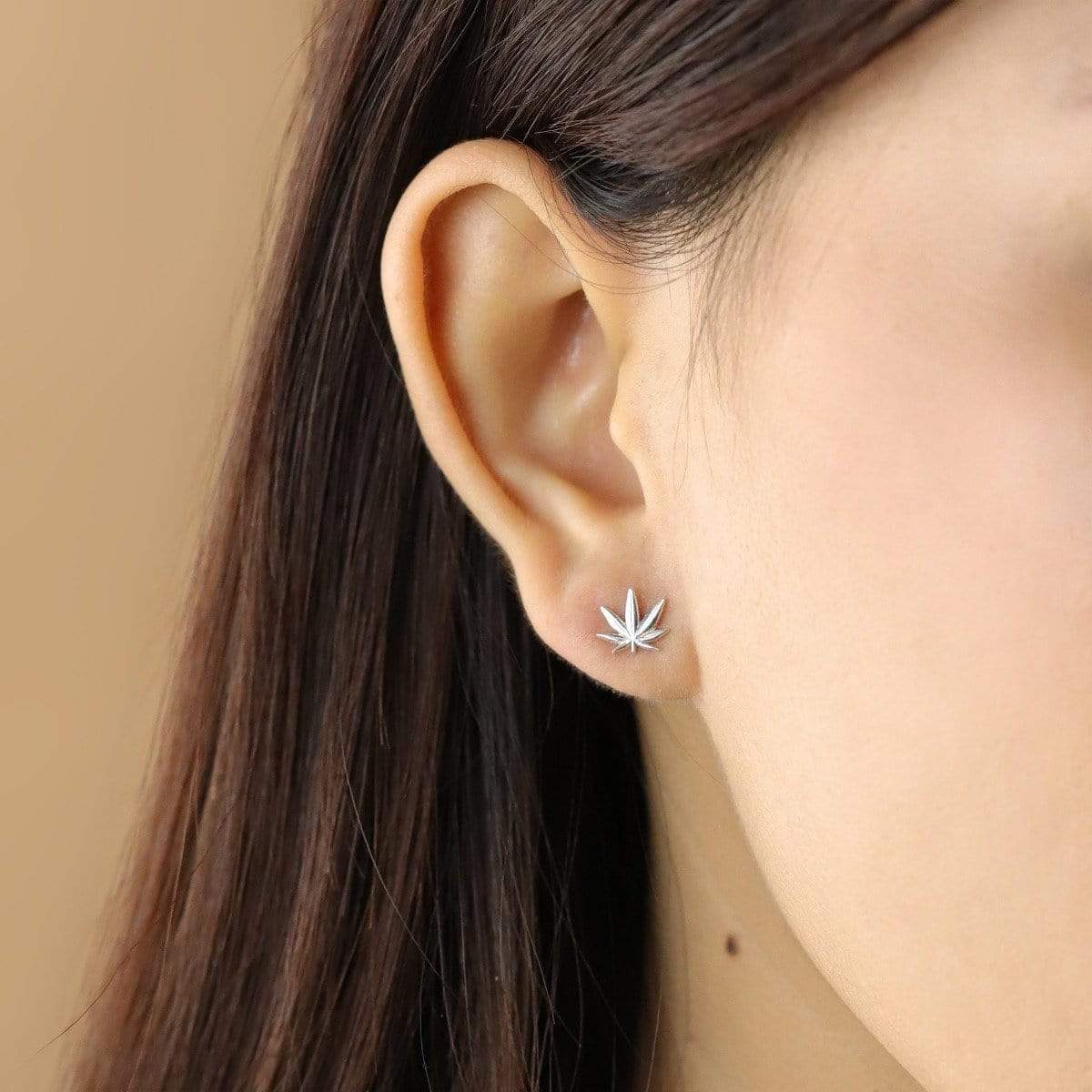 pot plant earrings Marijuana Leaf Studs - Boma Jewelry