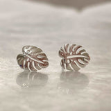 Boma Jewelry Earrings Sterling Silver Monstera Leaf Studs