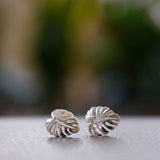 Boma Jewelry Earrings Sterling Silver Monstera Leaf Studs