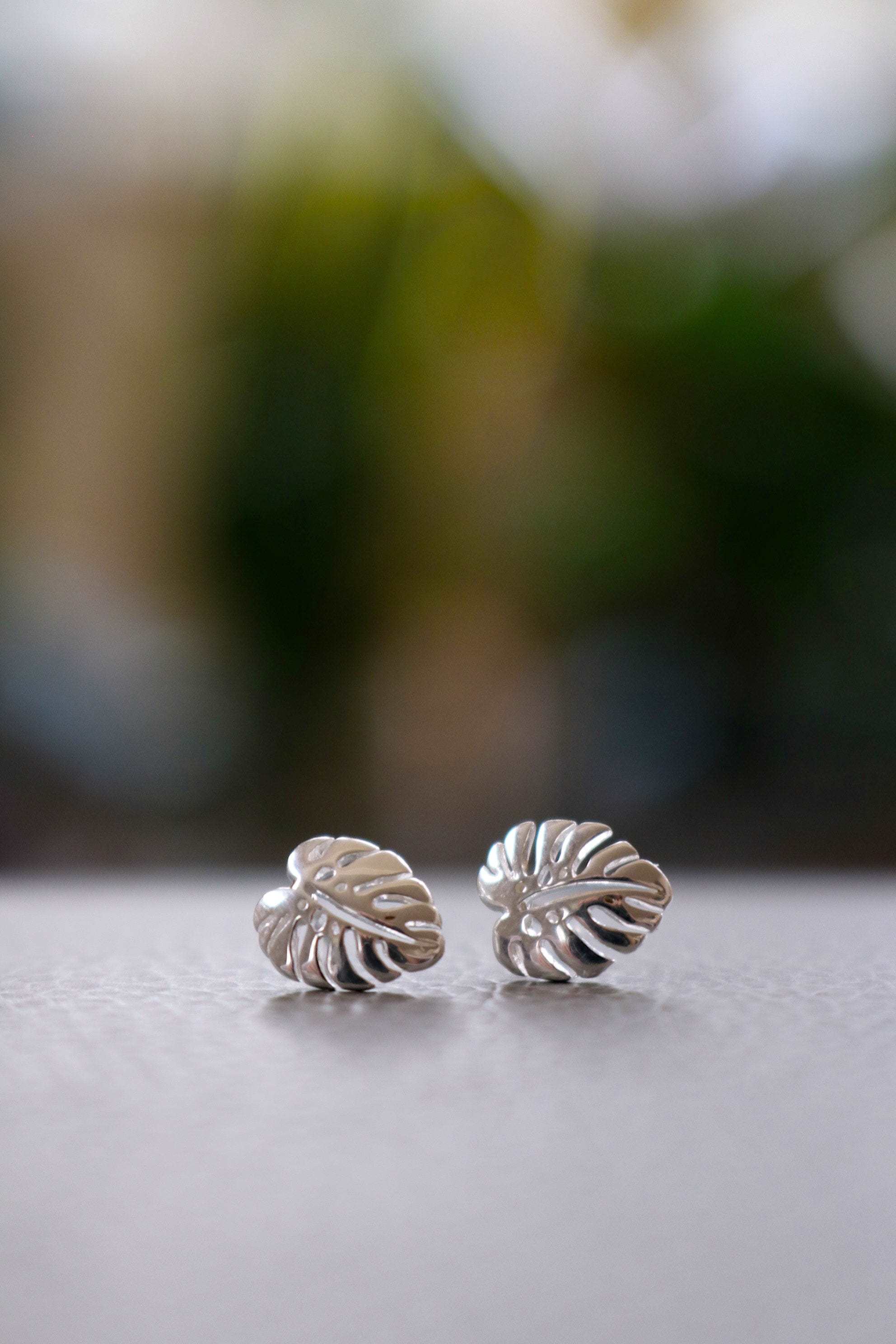 Boma Jewelry Earrings Monstera Leaf Studs