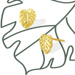 Boma Jewelry Earrings Monstera Leaf Studs
