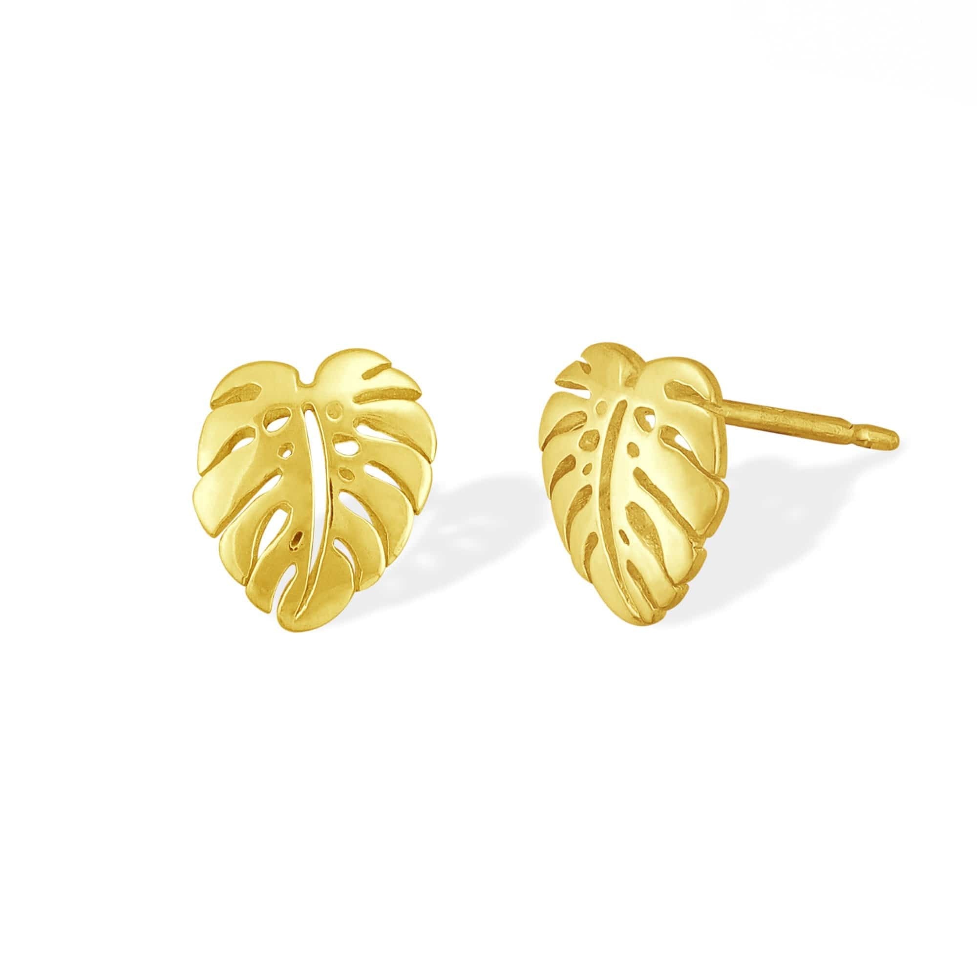 Boma Jewelry Earrings Monstera Leaf Studs