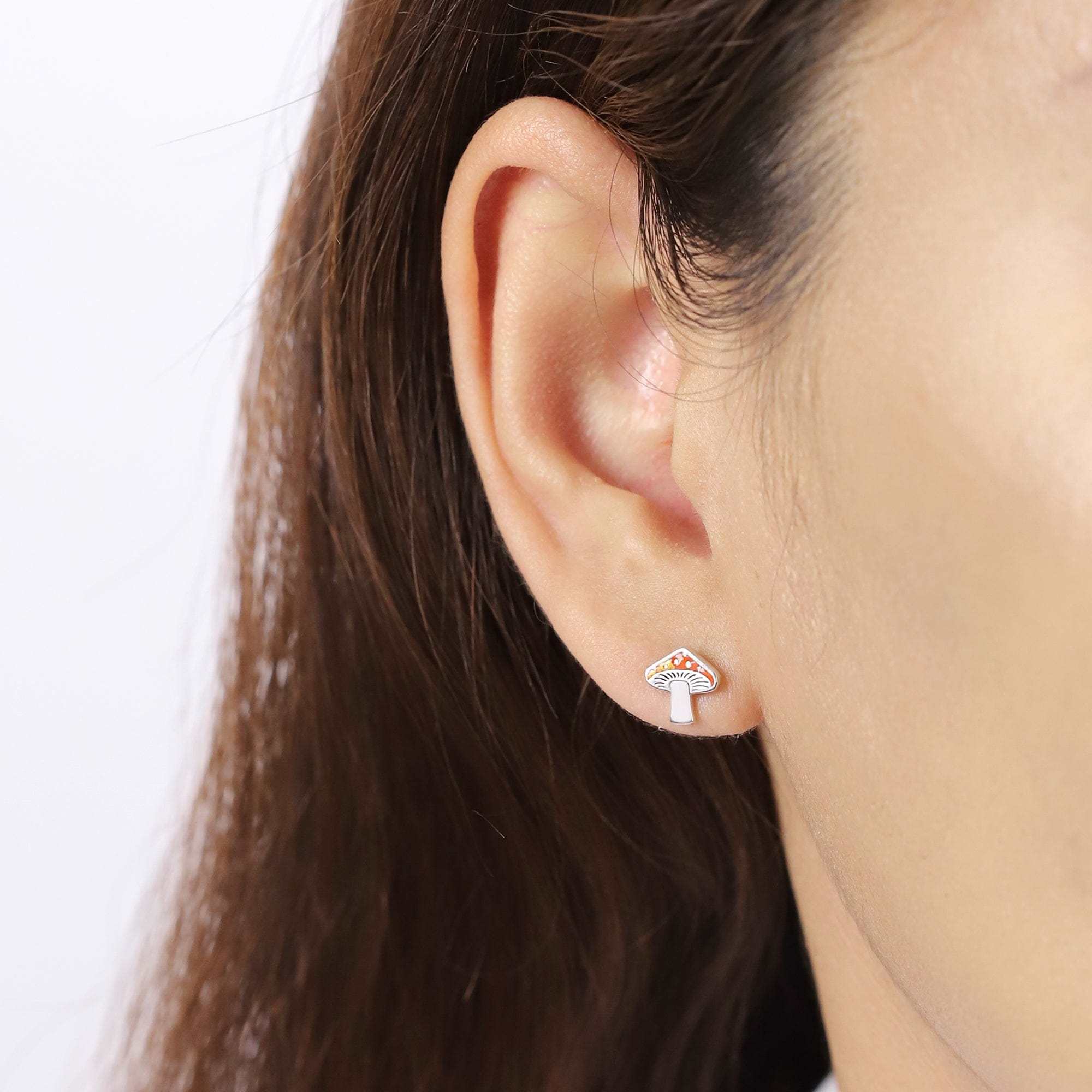 Boma Jewelry Earrings Red Mushroom Studs